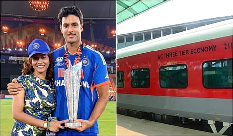 ​வி​மானத்​தில் டிக்​கெட் இல்லாததால் ரயி​லில்  பயணம் செய்த ஷிவம் துபே