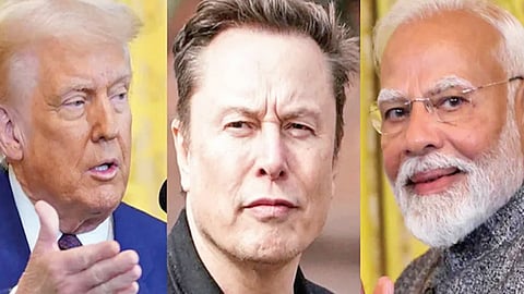 அதிபர் ட்ரம்ப், எலான் மஸ்க், பிரதமர் மோடி
