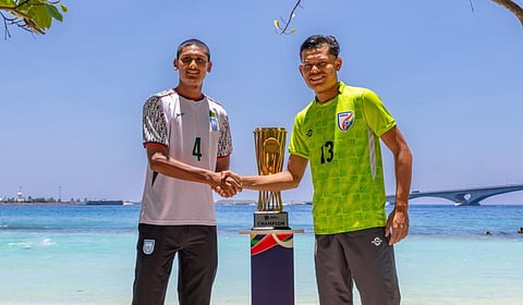 கால்பந்து இறுதிப் போட்டியில் இந்தியா - வங்கதேசம் மோதல்