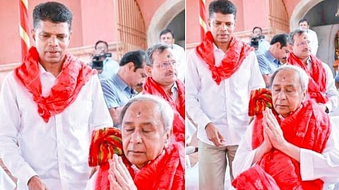 ஒடிசா முன்னாள் முதல்வர் நவீன் பட்நாயக் உடன் முன்னாள் தனி செயலாளர் வி.கே.பாண்டியன். (கோப்புப்படம்)