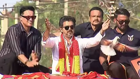 பிரச்சாரத்தின்போது புறாவுக்கு தவெக வண்ணம்: விஜய்க்கு பீட்டா அமைப்பு எதிர்ப்பு