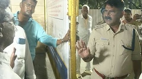 வாக்குப்பதிவு இயந்திரங்கள் வைக்கப்பட்டுள்ள லயோலா கல்லூரிக்குள் ஆம்புலன்ஸ் வந்ததால் போலீஸாருடன் தவெகவினர் வாக்குவாதம்