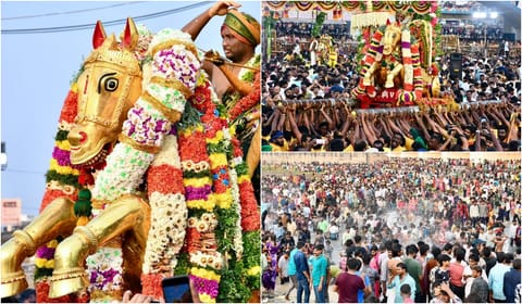 வைகை ஆற்றில் கள்ளழகர் - மதுரை சித்திரைத் திருவிழா கோலாகலம் | புகைப்படத் தொகுப்பு
