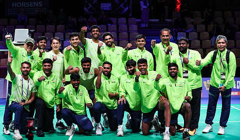 தாமஸ் கோப்பை பாட்மிண்டன் அரை இறுதிக்கு முன்னேறியது இந்திய அணி