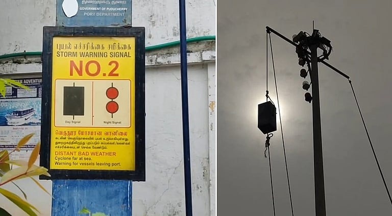 ‘டித்வா’ புயல் எதிரொலி: புதுச்சேரியில் 2-ம் எண் புயல் எச்சரிக்கை கூண்டு ஏற்றம்!