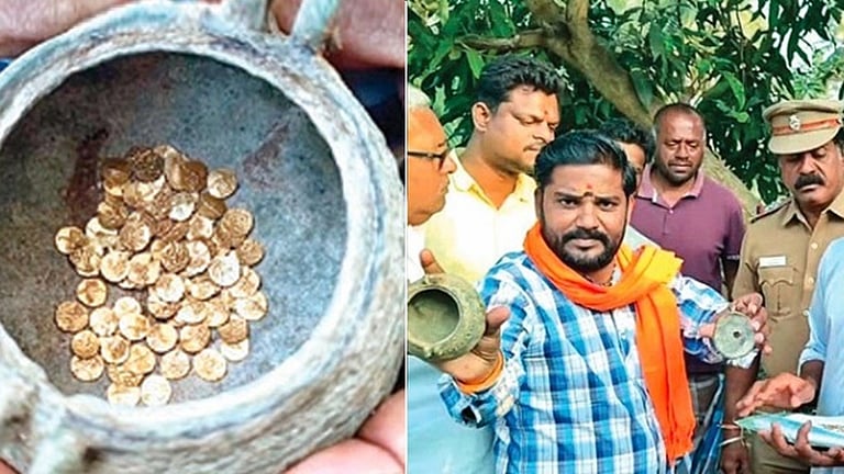 திருப்பத்தூர் அருகே விவசாய நிலத்தில் தங்க புதையல் கண்டெடுப்பு