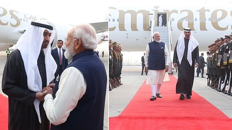 ஐக்கிய அரபு அமீரக அதிபர் டெல்லி வருகை: விமான நிலையத்துக்கு நேரில் சென்று வரவேற்றார் பிரதமர் மோடி