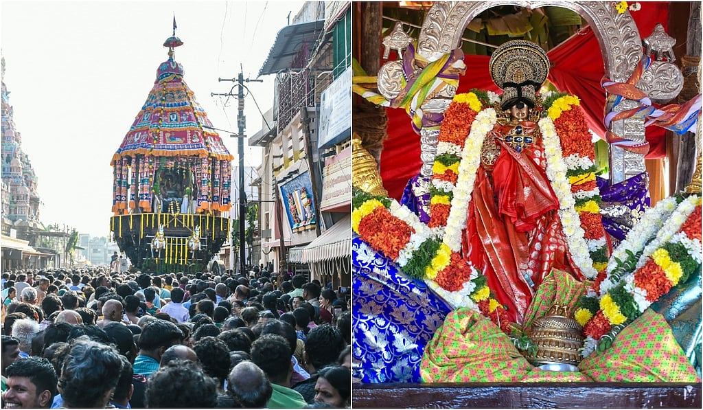 ஸ்ரீரங்கம் ரங்கநாதர் கோயிலில் இன்று தைத்தேரோட்டம்... பக்தர்கள் வெள்ளத்தில் மிதந்து வந்த தேர்