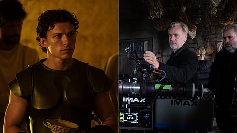 Tom Holland in 'The Odyssey', Christopher Nolan on the film's set