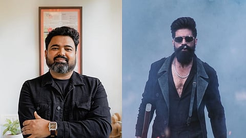 Raj Shekhar and a still of Yash from 'Toxic'