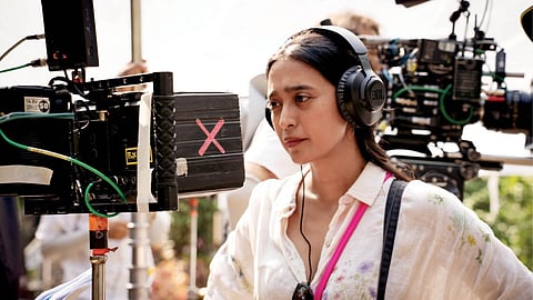 Sayani Gupta on the sets of 'Aasmani'