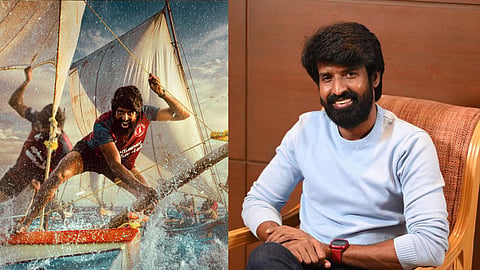 A  still from 'Mandaadi'; Soori