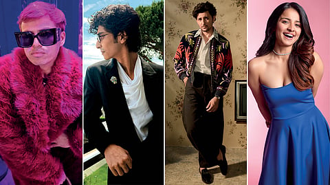 From left: Rick Roy, Prayrak Mehta, Darshan Raval and Mahima Makwana.