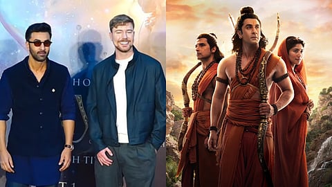 Ranbir Kapoor and MrBeast at 'Ramayana' event