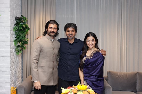 Vijay Deverakonda and Rashmika Mandanna with Vijay