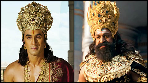 Ranbir Kapoor as Ram and Yash as Ravana in stills from 'Ramayana: Part One'