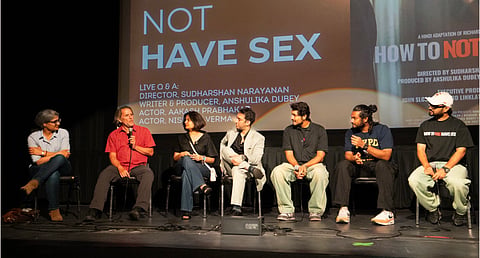 Richard Linklater with the team of 'How To Not Have Sex'
