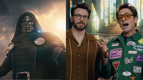 A still from 'Avengers: Doomsday," Chris Evans and Robert Downey. Jr in Marvel India's Diwali video