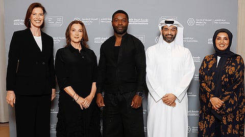 Nicky Bentham, Barbara Broccoli, David Oyelowo, Hassan Al Thawadi and Fatma Hassan Alremaihi