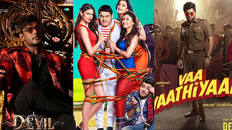 Stills from 'The Devil,' 'Kis Kisko Pyaar Karoon 2' and 'Vaa Vaathiyaar'