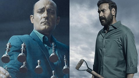 Akshaye Khanna and Ajay Devgn in a still from 'Drishyam 3'