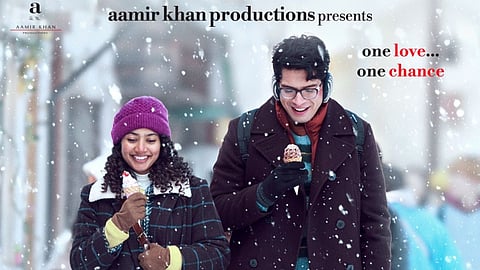 A poster for 'Ek Din' featuring Sai Pallavi and Junaid Khan