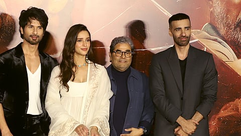 Shahid Kapoor, Triptii Dimri, Vishal Bharadwaj and Avinash Tiwari at the 'O'Romeo' trailer launch