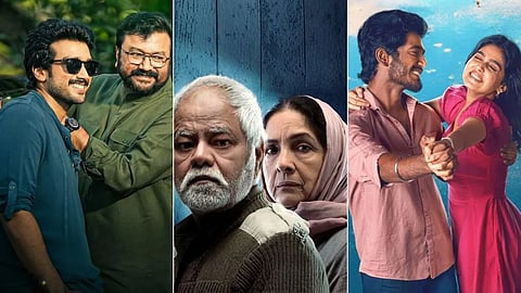 Jayaram-Kalidas in 'Ashakal Aayiram' | Sanjay Mishra and Neena Gupta in 'Vadh 2' | Abhishan Jeevinth and Anaswara Rajan in 'With Love'