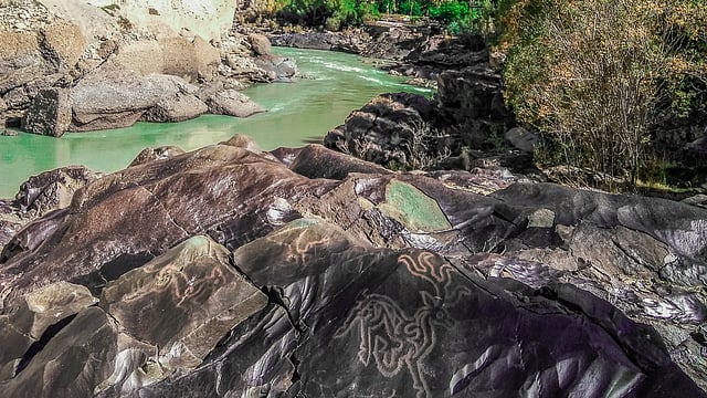 Animal carvings at Domkhar Sanctuary.