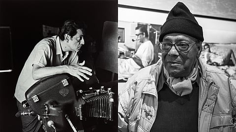 Featuring both iconic black-and-white photographs of Satyajit Ray at work and in his home, as well as never-before-displayed color photographs, the exhibition showcases the unparalleled genius and magic of Satyajit Ray through Nemai Ghosh's lens.