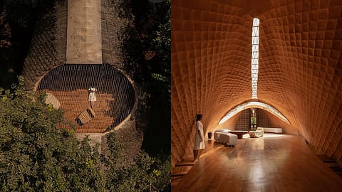 The Bridge House emerged as a farmstead with four bedrooms and an open-air courtyard, offering views of unpolluted, starry skies visible only in remote countryside.