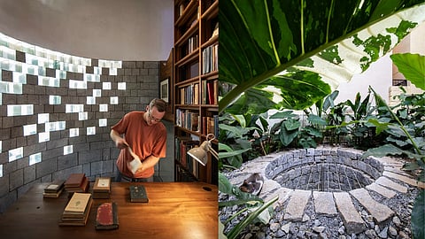 The library and garden areas in Urbs Indis