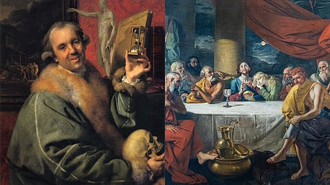 Left: Johann Zoffany, Self-Portrait (c. 1776); Right: Zoffany’s ‘The Last Supper’ (1787)