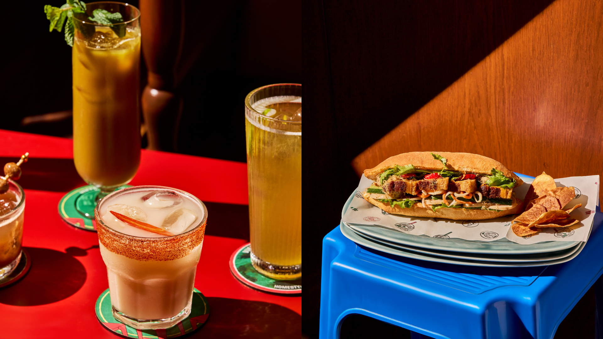 Images of vietnam inspired cocktails and traditional Vietnamese food at Gurgaon based restaurant Vietnam-ease Càphê 