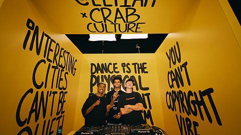 Booth Built From Words is an installation that transforms the booth into a space for ideas, using bold statements about dance, community and creativity.