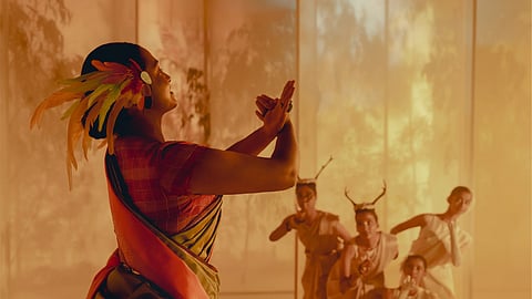 The fourth edition of Kanakavalli's Antar Anga series, Antar Anga: Fauna, reimagines the animal motifs of the Kanjivaram sari as living characters within the mythical forest of Vanam Singaram.