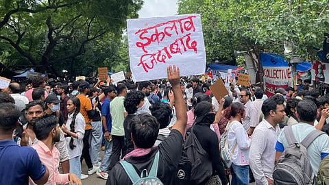 Youth protests in Central Delhi demanding educational reforms on July 23, 2026