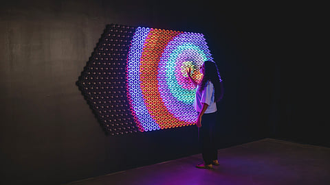 'QUANTUM', explores the strange behaviour of atoms, electrons and light through 34 artworks, interactive installations, games and programmes.