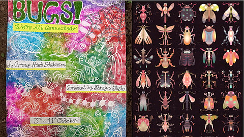 BUGS! We're All Connected is an exhibition that brings together 15 visual artists from across India, each creating a new artwork inspired by the often-overlooked world of insects.