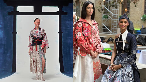 Jajaabor’s latest collection, 'The Other Bose: A Taste of Love and Revolution,' showcased at London’s Devonshire Square, blends Japanese minimalism with Bengali craftsmanship. 