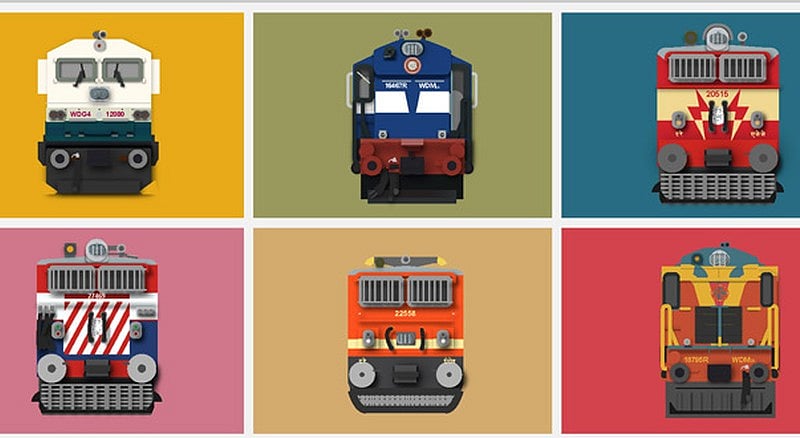Siddharth Dasari's Illustrations Of Indian Rail Engines Through The Years
