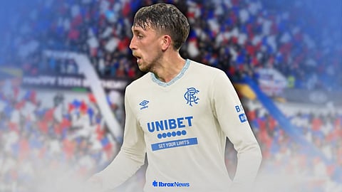 Dan Neil in a Rangers shirt