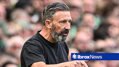 Derek McInnes on the touchline managing Hearts