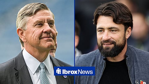 Rangers chairman Andrew Cavenagh and newly appointed Leicester City head coach, Russell Martin.