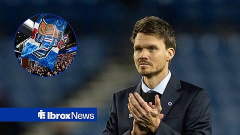 Danny Rohl clapping Rangers fans.