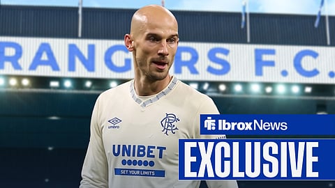 Vaclav Cerny in the new Rangers away shirt.