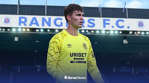 Sebastiano Desplanches in a Rangers kit at Ibrox