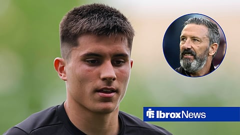 Rangers target Vanja Dragojevic and Rangers manager Derek McInnes in a circular inset
