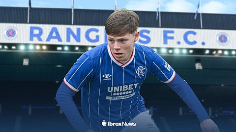 Luca Rankin in the new Rangers shirt.