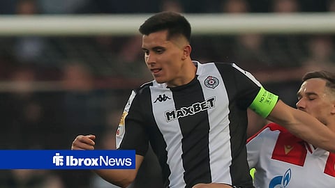 Vanja Dragojevic battling for the ball for FK Partizan